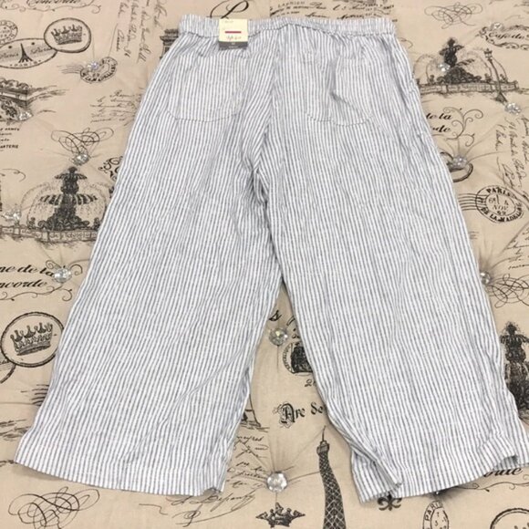 Style & Co Striped Linen Cropped Pants - Picture 5 of 10